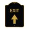 Signmission Designer Series Exit Exit W/ Up Arrow, Black & Gold Aluminum Sign, 18" H, 24" L, BG-1824-24030 A-DES-BG-1824-24030 - alternate 1
